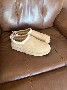 Beige Women's Slip-On Mules - Cozy Suede Clog